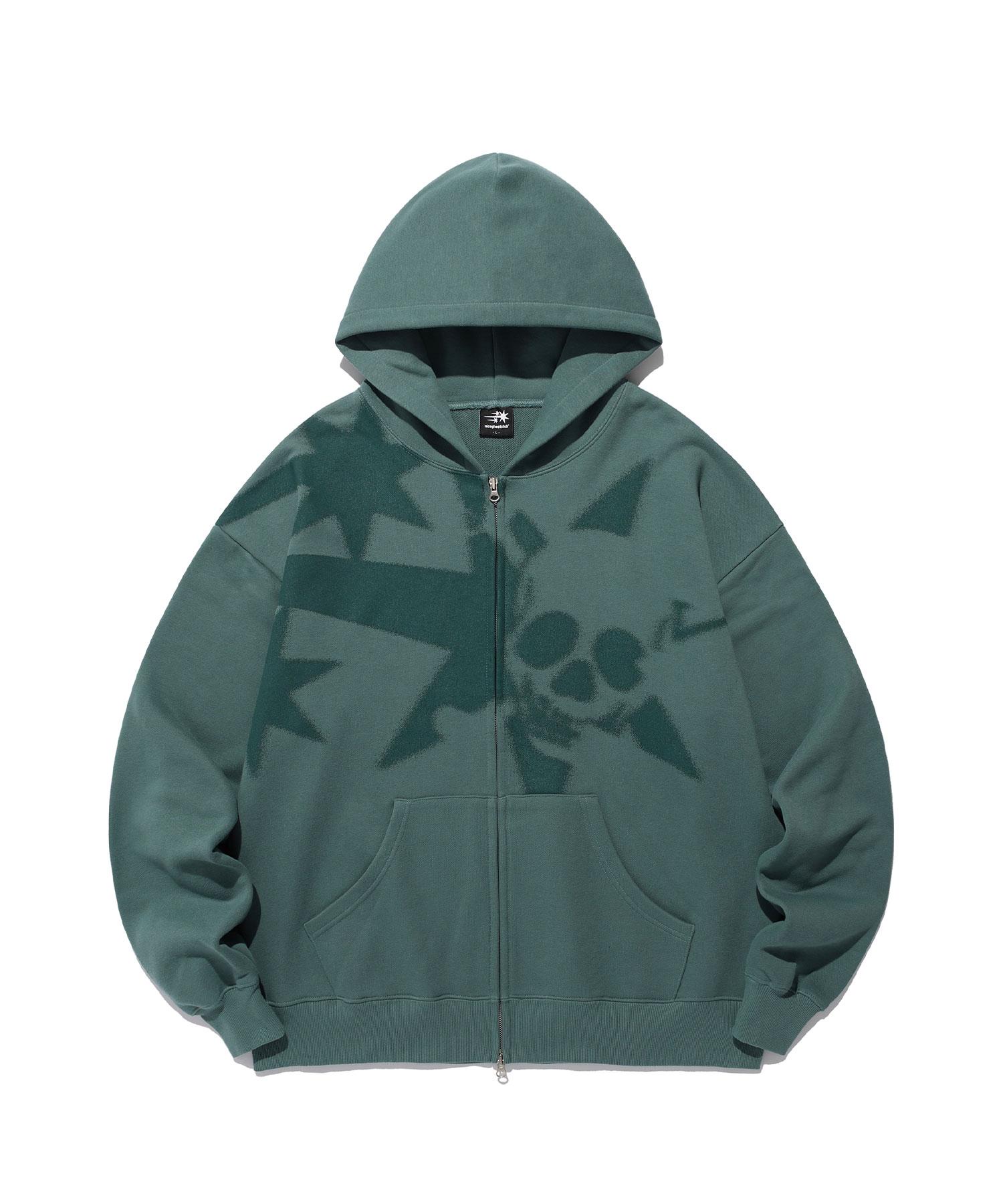 Niceghostclub Spray Skull 3Star Hoodie Zip