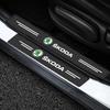 BAUH3 Carbon Fiber Threshold Sticker for Cars Pedal Protection Sticker For Skoda Octavia A5 A4 Mk1 2 Fabia Superb Rapid Mk3 Yeti 2006