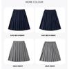 Anti-wrinkle Kids Girls Pleated Skirt Solid Color Midi Length Preppy Style Versatile Casual School Skirt for Girls Daily Wear