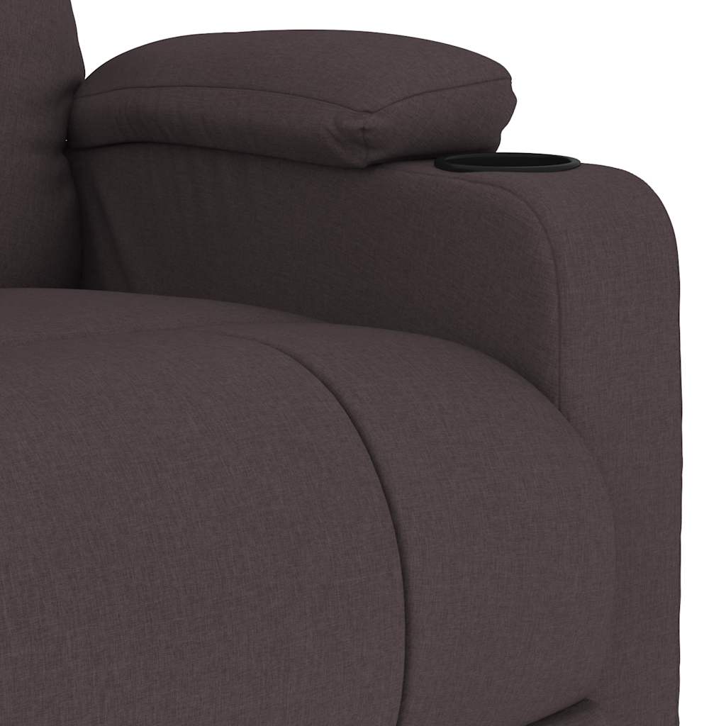 Massage Chair Dark Brown Fabric