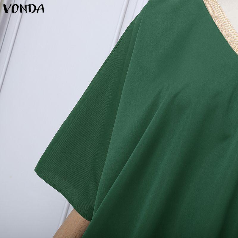 VONDA 2PCS Women Batwing Sleeve Blouse and Pants Casual Oversized Two Picecs Sets