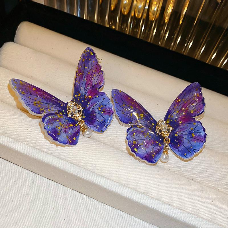 Милые розовые цветочные серьги с кисточками-бабочками Серьги-гвоздики с сердечками Девичьи Серьги Супер-фееричные Серьги