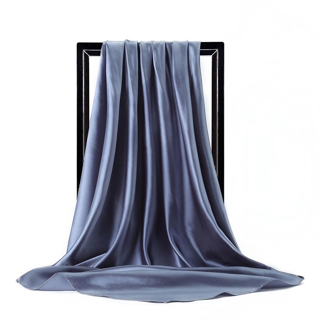 Luxury Brand Silk Scarf Women Satin Solid Color Hijab Scarves Muslim Pareo Bandana Female Shawl Wrap Headband Foulard 90*90cm
