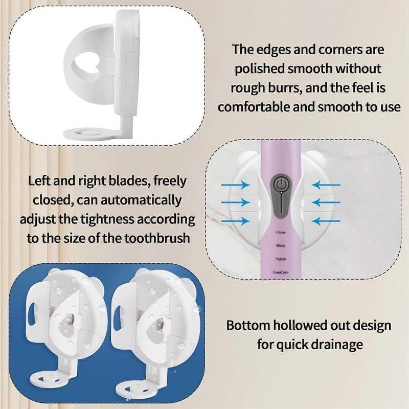 Toothbrush Holder 3 Pcs Self-Adhesive Electric Toothbrush Holders Gravity Self-Locking Electric Stand Toothbrush Organizer