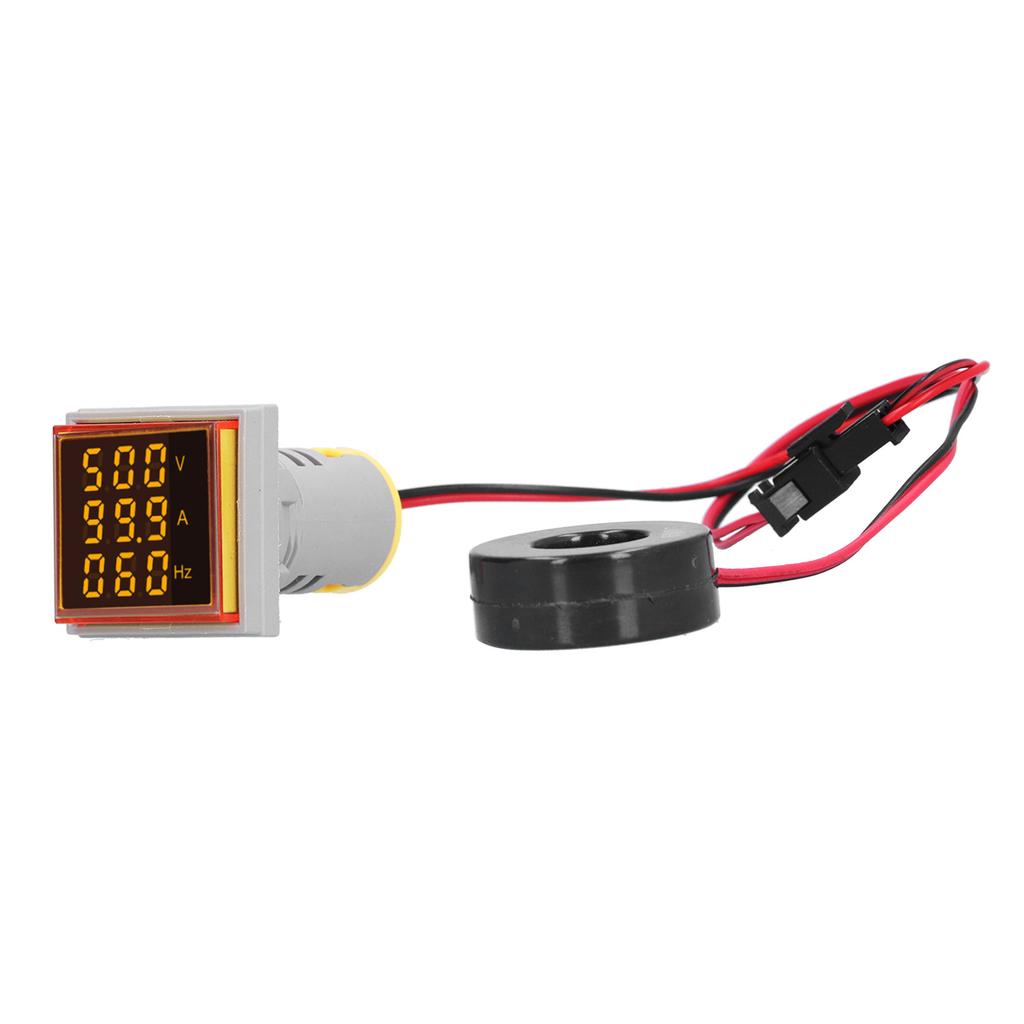 Digital Led Indicator Lamp Square 3‑Display Signal LED Light 60‑500V AC0‑100A ST17VAHYellow