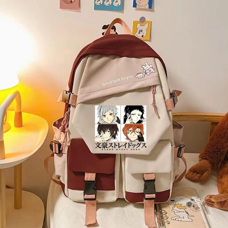 Wenhao Wild Dog Peripheral Printed Backpack Large Capacity Student Personalized School Bag