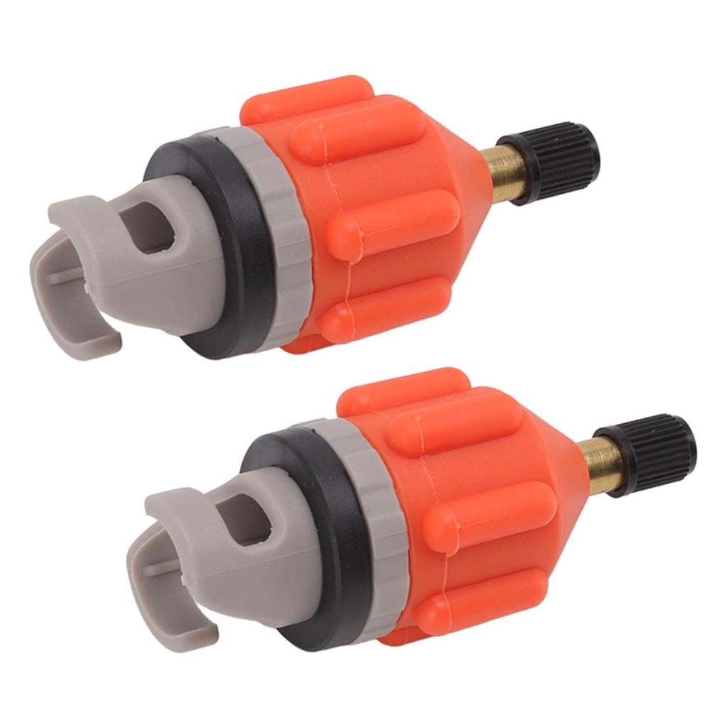 J-ouuo 2-teiliger Luftpumpen-Aufblasadapter Paddelbrett-Düsennadapter Luftventilverbindung für Kajak Schlauchboot Autopumpe (Orange)