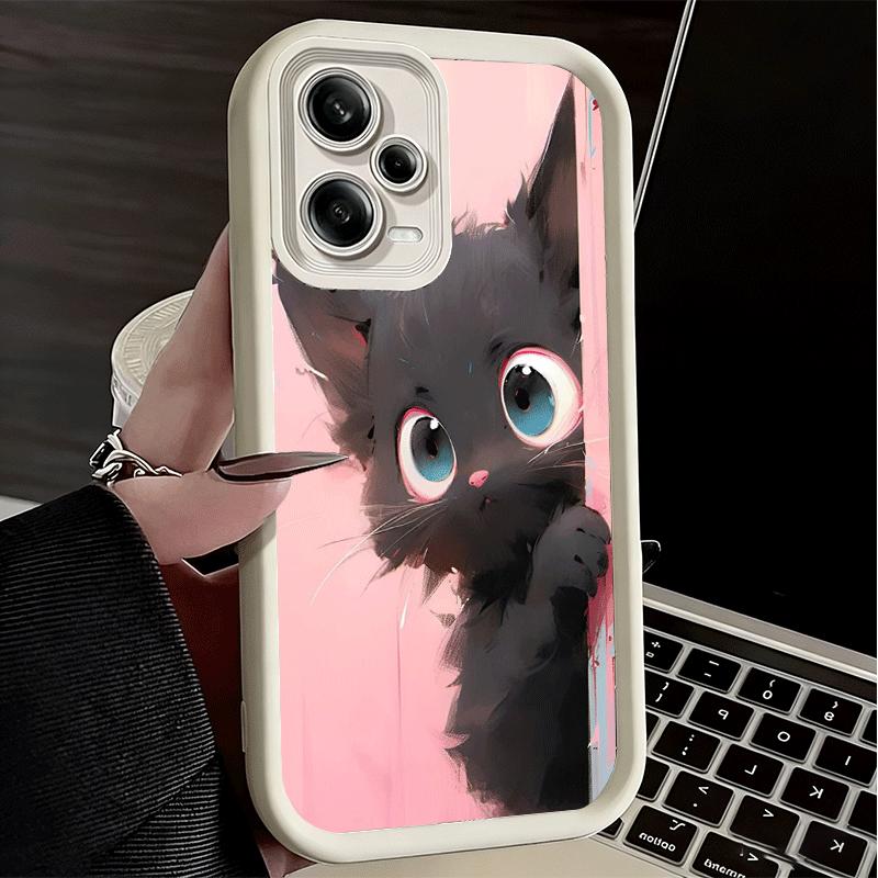 Phone Case for Xiaomi Redmi Note 15 14 13 Pro Plus Black Cat Cartoon Cute Shell 12S 11 11S 11T 5G 14S Soft Silicone Funda
