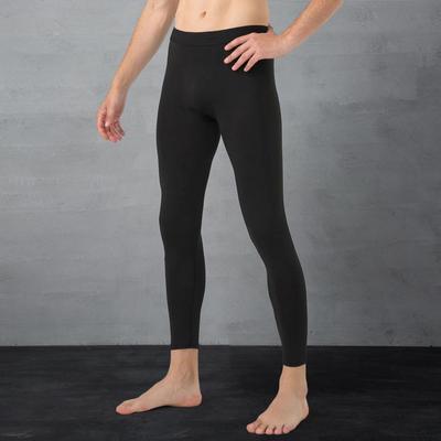 High-waist Pants Men's High Elasticity Thermal Pants with Soft Plush Warmth Firm Stitching Ankle Length Design for Winter Pajama