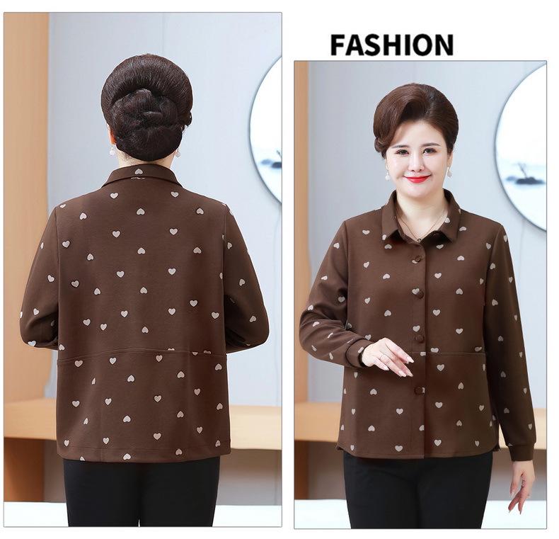 Mittellanger bedruckter Trenchcoat für Damen: Neuer 2025 Frühling & Herbst Mode-Cardigan für Mittelalte & Ältere