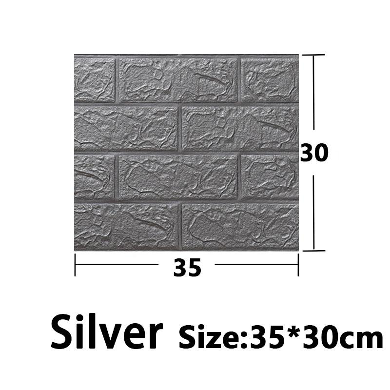 Samolepicí tapeta DIY pro tapety Domácí dekorace Vzor cihly Vodotěsné samolepky na zeď 3D 35*30cm List papíru na dekoraci pokoje