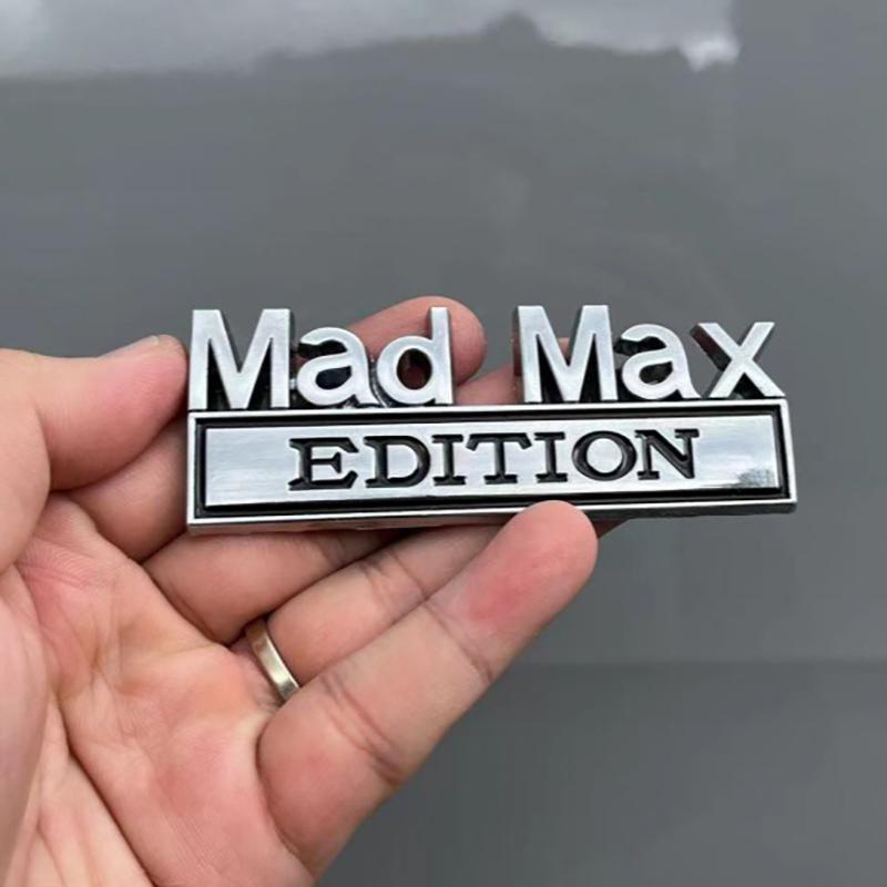 Styl auta 3D Mad Max Edition Kov Chrom Zinková slitina Lepidlo Emblém Dekorativní odznak Vtipný obtisk Auto příslušenství