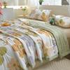 Floral Rainbow Pattern Quilt 100% Cotton Skin-friendly Comfortable Flowers Print Air Conditioning Quilt for Kids Teens Adults