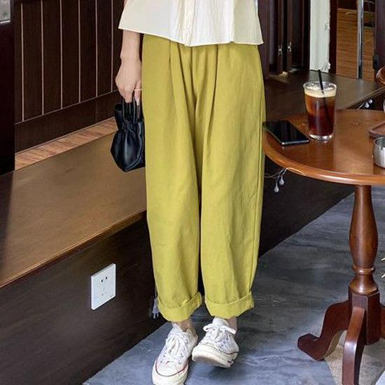 

Trendy Puff Sleeve Top & Wide-Leg Pants Set - Chic, Age-Reducing Academy Style for Women S 80-95 lbs