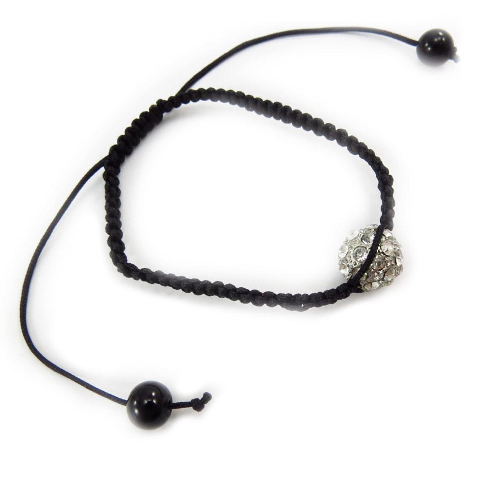 Les Trésors De Lily [J6885] - Bracelet ethnique 'Shambhala' noir blanc