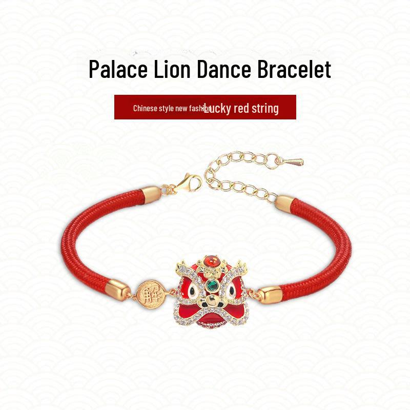Forbidden City Lion Zodiac Bracelet - Red Couples Bracelet for Men and Women, Perfect New Year Gift