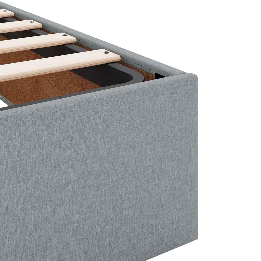 Storage Bed with Mattress Light Grey 90 X 200 Cm Velvet