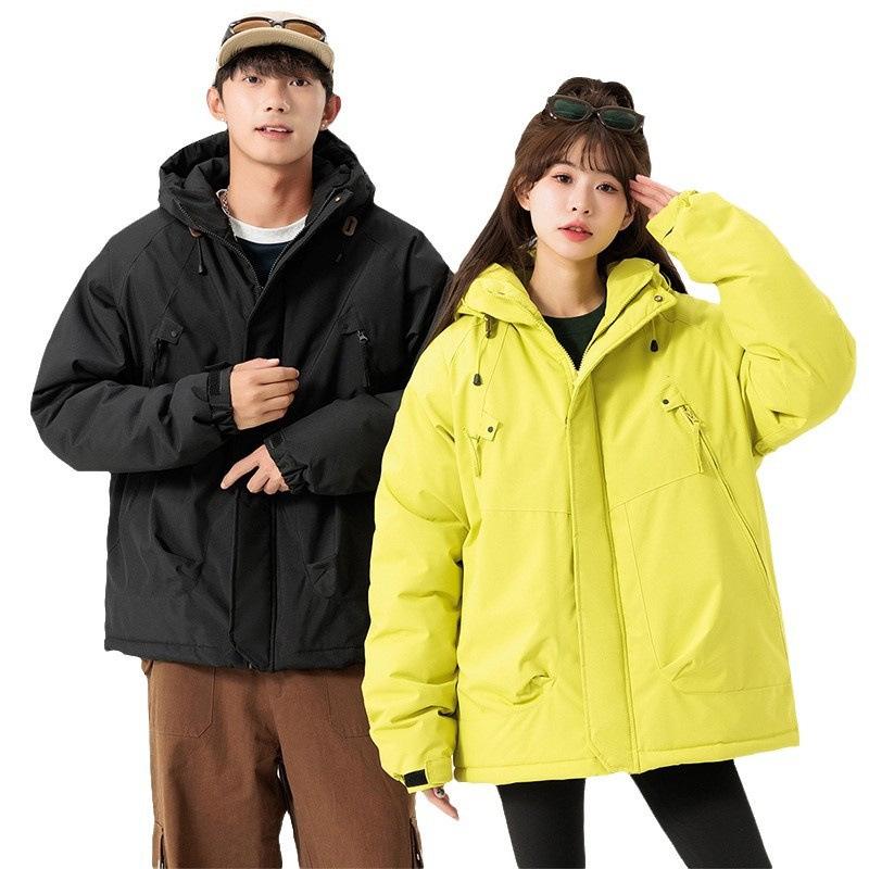 Jacket Men's and Women's Hooded Cotton Clothing Windproof and Waterproof Mountaineering Clothing Tooling Graphene Heating Couple Cotton Jacket