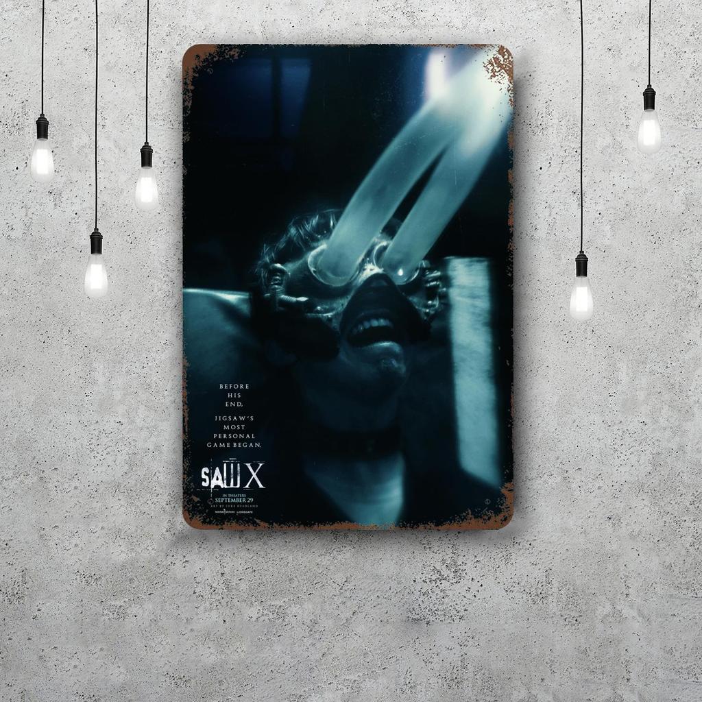 Saw X Retro Vintage Tin Sign Poster Decorative Plaque Metal Plate Wall Decor