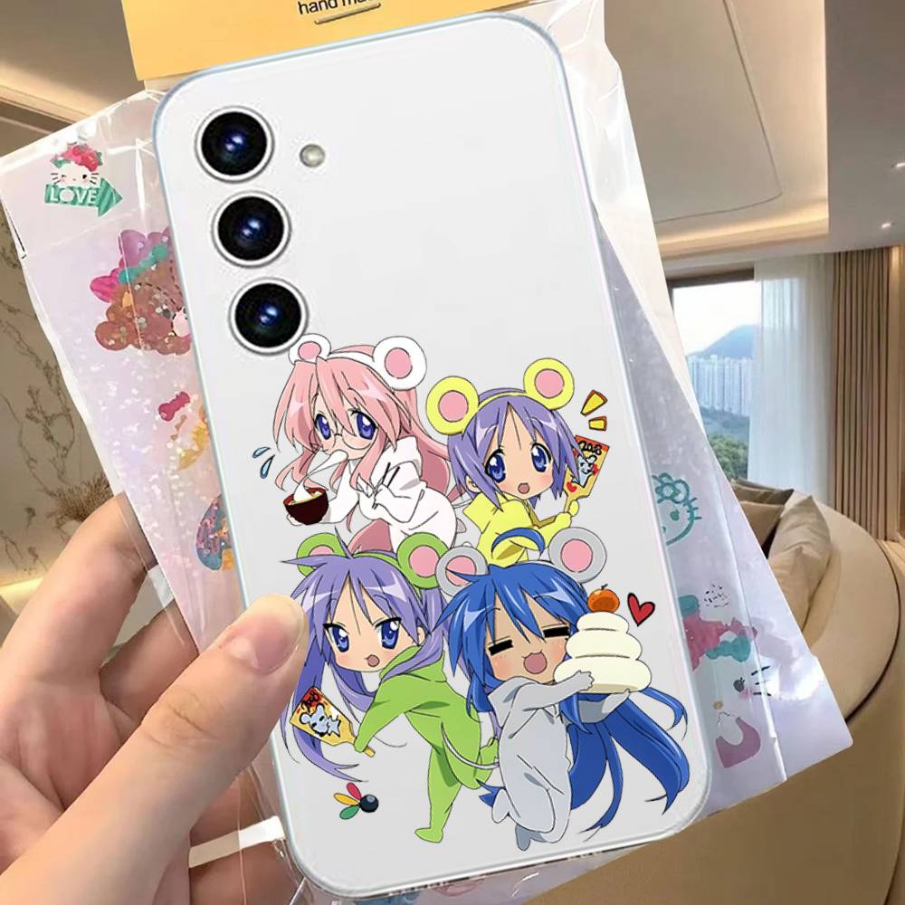 Kawaii Anime L-Lucky Star HD Clear Transparent Phone Case For Samsung Galaxy A52,A12,A51,S24,S23,S22ULTRA,S21 Edge,S20LITE,Plus,