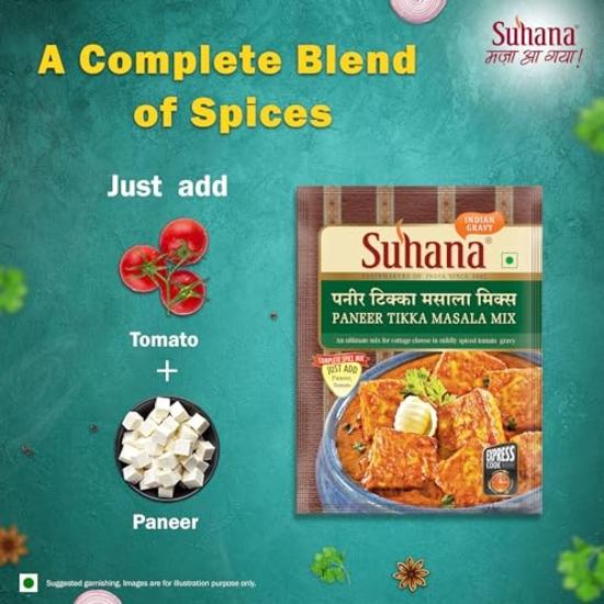 Suhana Easy To Cook Paneer Tikka Masala - A Complete Blend of Spices (150g, 25g X 6 Pouch), Powder Masala