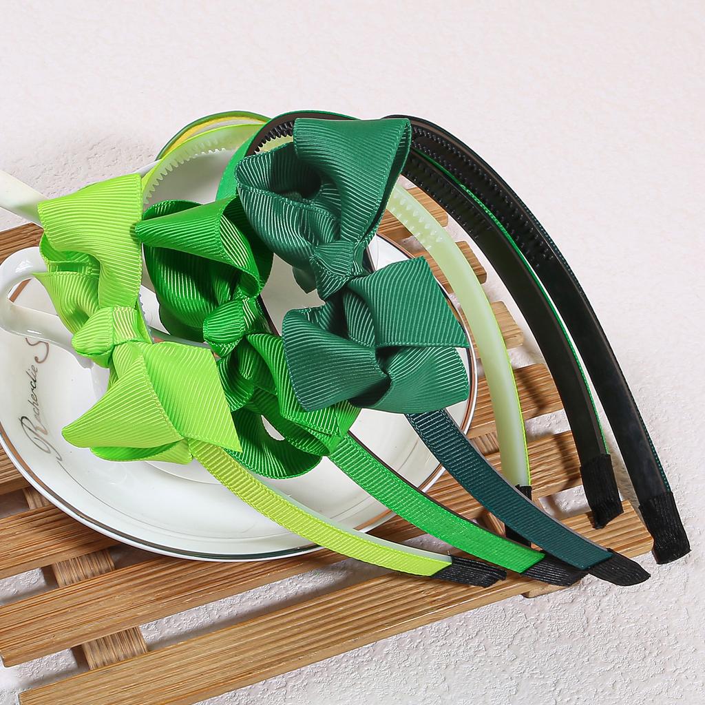 3pcs 3''4''5''Ribbon Hair Bows Headbands for Girls ST'patrick's Day Headband Green Colors Hairbands for Party Hair Accessories