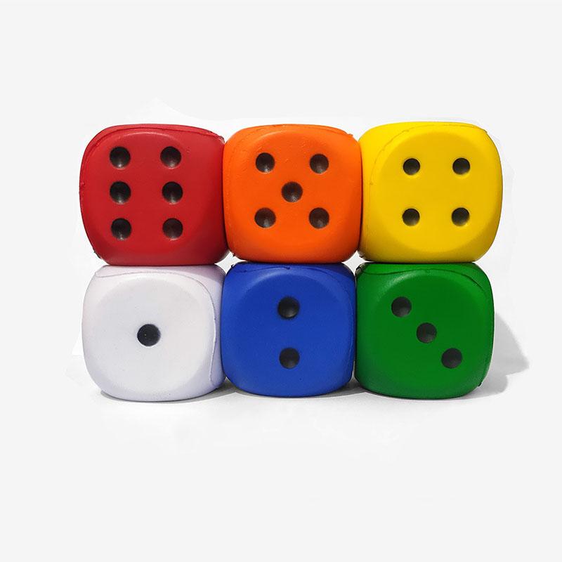 5/10pcs Big Sponge Dice Soft And Elastic Toys Color Solid Point Dice 6cm Cognitive Amusing Props Party Home Garden Game Tool