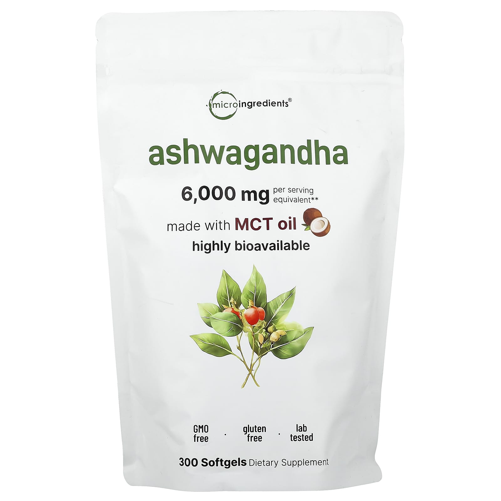 

Micro Ingredients, Ashwagandha, 300 Softgels