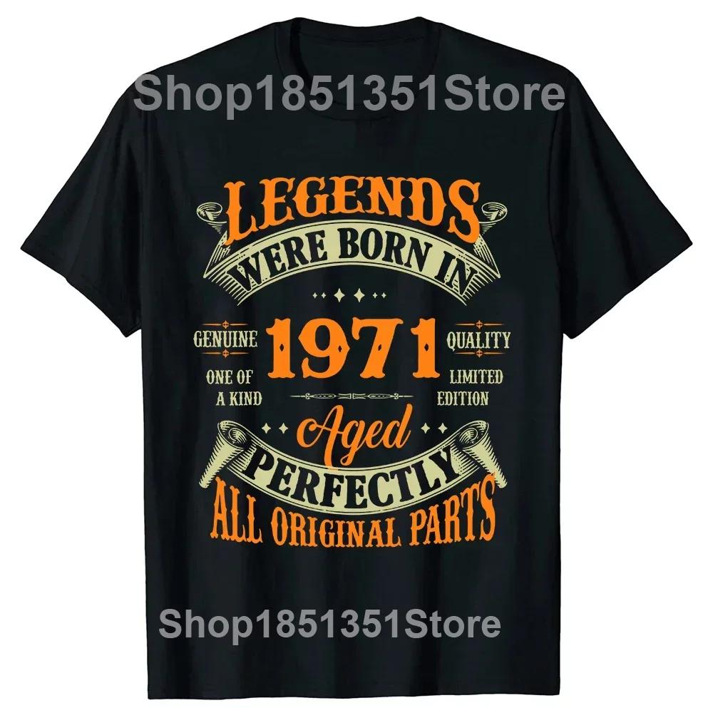Vintage 1971 Limited Edition Cassette Tape 52th Birthday Tee Tops Round Neck ShortSleeve Tshirt Clothing Casual Basic Tshirts