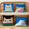 Kissenbezug Katze Weiche Hülle Für Cartoon Sofa Wohnzimmer Zuhause Bequem Büro Dekoration Schutzhülle Flauschiges Kissen Weiße Bezüge