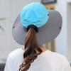 Women Summer Sun Hat Hollow Mesh Windproof Strap Wide Brim Anti-UV Sun Protection Foldable Portable Gardening Fishing Travel Cap Outdoor Fisherman Hat