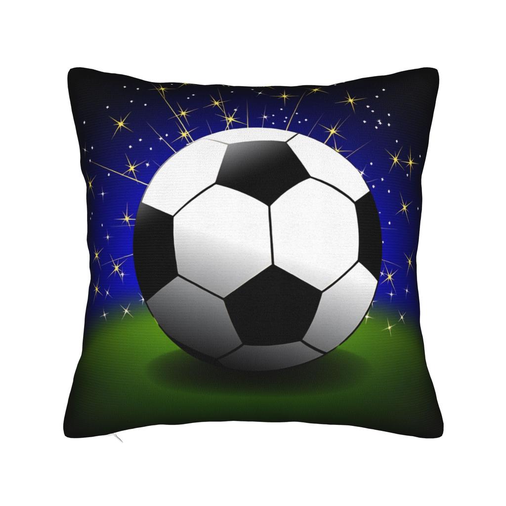 Neon Fire Soccer Ball Pillow Case Graphic Pillow Cover For Sofa Bedroom Home Decor Novelty Pillowcases