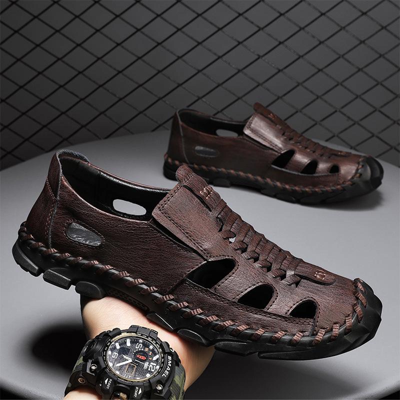 Men's Outdoor Non-Slip Sandals, Large Size 47-48, Wide Toe Cap, Wear-Resistant Casual Beach Shoes for Summer