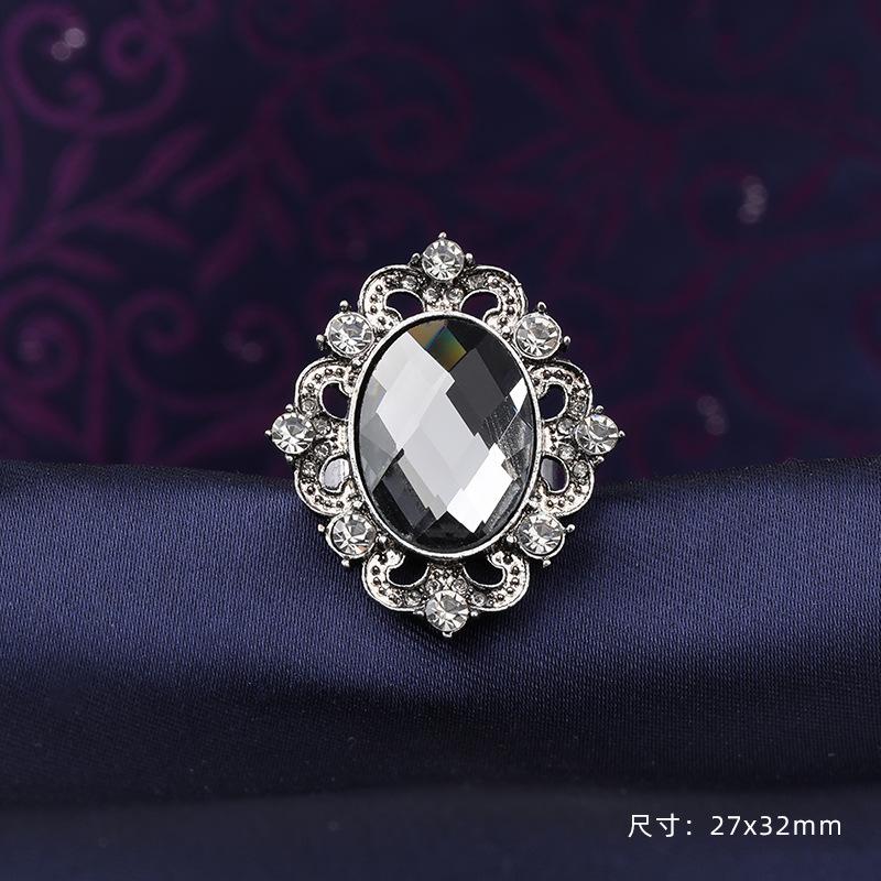 Pánský císařský kroužek na límec s kamínky Klip na kravatu Kroužek na kravatu Vintage rytířský kroužek na kravatu Spona na kravatu pro společenskou košili