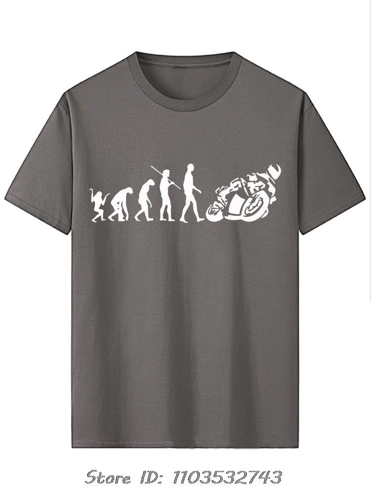 Summer Fashion Oversized T-shirt Cool Men's Clothing Cotton Tshirt Evolution Motorbiker Motorcycles Casual Fitness T Shirt