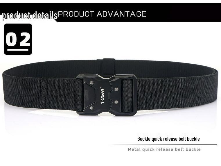 Men's Tactical Quick Release Elastic Stretch Belt for Casual Workwear and Outdoor Training