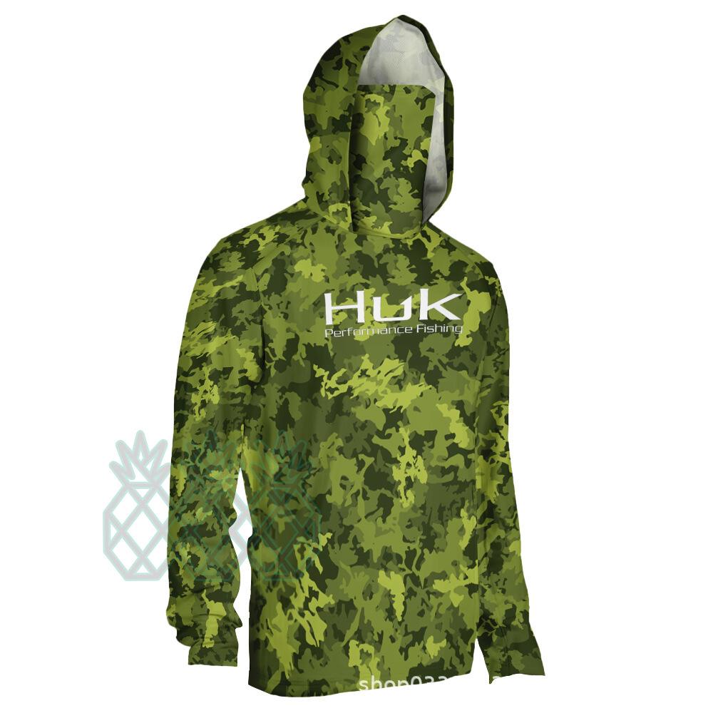 Cross-border HUK hooded face towel fishing suit outdoor summer long-sleeved sunscreen suit quick-drying breathable luya fishing suit XXXS