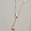 925 Sterling Silber Kreative Dreieck Anhänger Schlüsselbein Kette Halskette Frauen Einstellbare Mode Party Überzug 14k Gold Schmuck