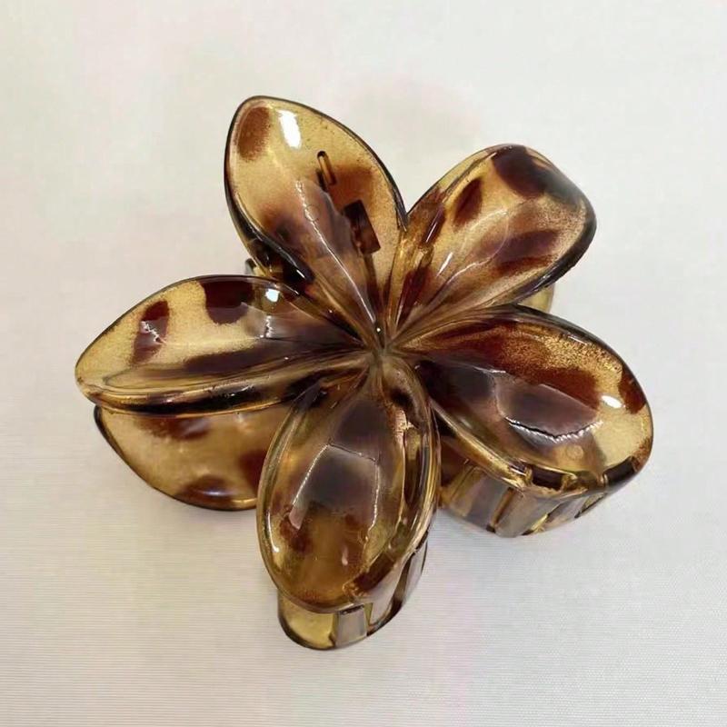 1pc Fashion New Leopard Grab Clip Hair Volume Flowers Back of Head Hair Claw Hair Clips Headwear Valentine's Day