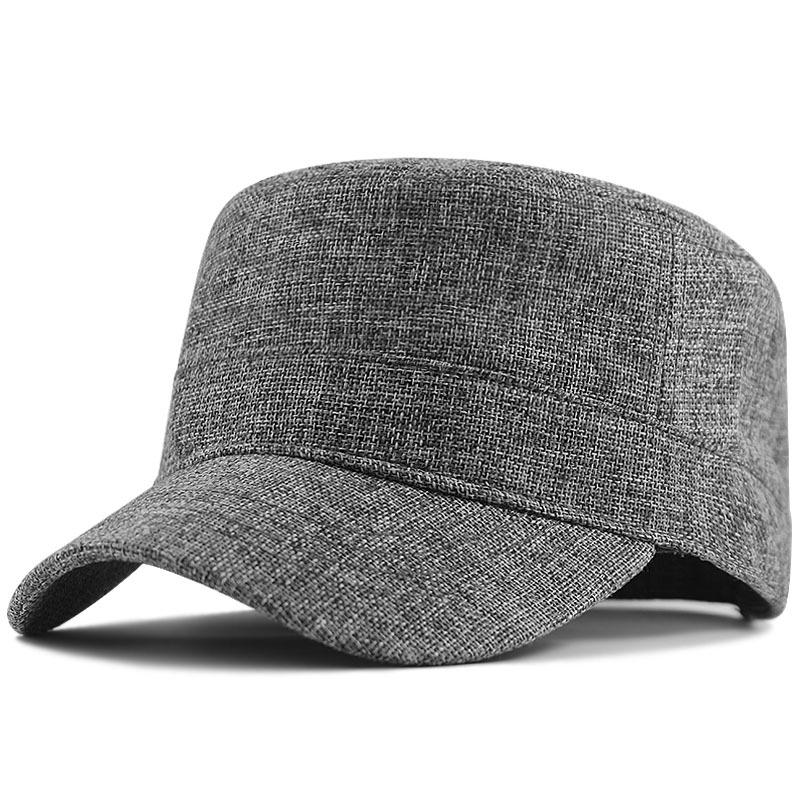 

Summer hat men s flat top hat men s hat large large size large head circumference cap sun protection breathable cotton and linen XL (above 60cm)