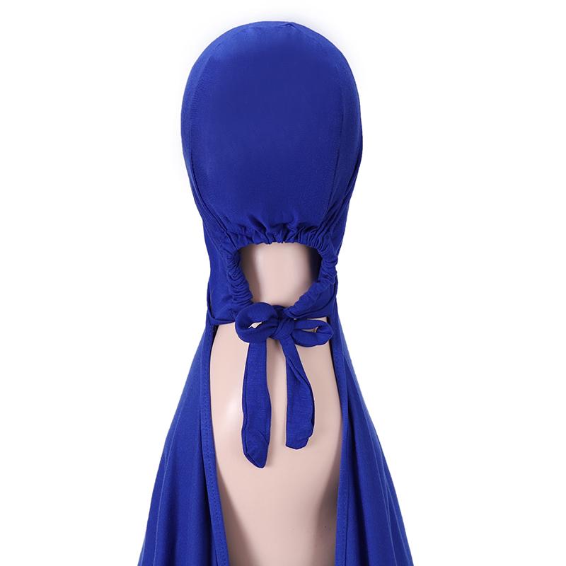 Muslim Modal Adjustable Scarf Rope Cap Jersey Lnstant Hijab Soft Turban Plain Shawl Solid Headband Wraps Foulard Femme