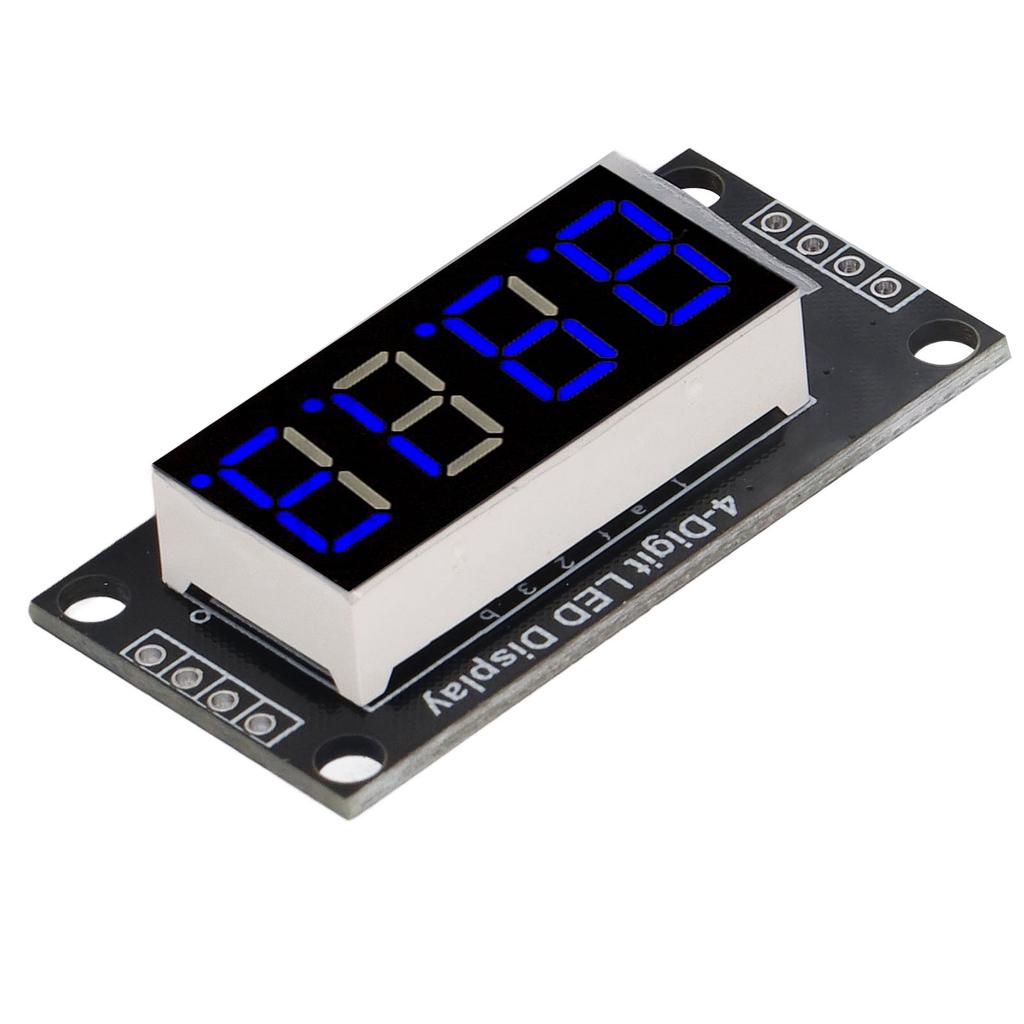 4 Digit Tube LED 7 Segment Display TM1637 Driver Digital Optoelectronic Module Blue 0.36in
