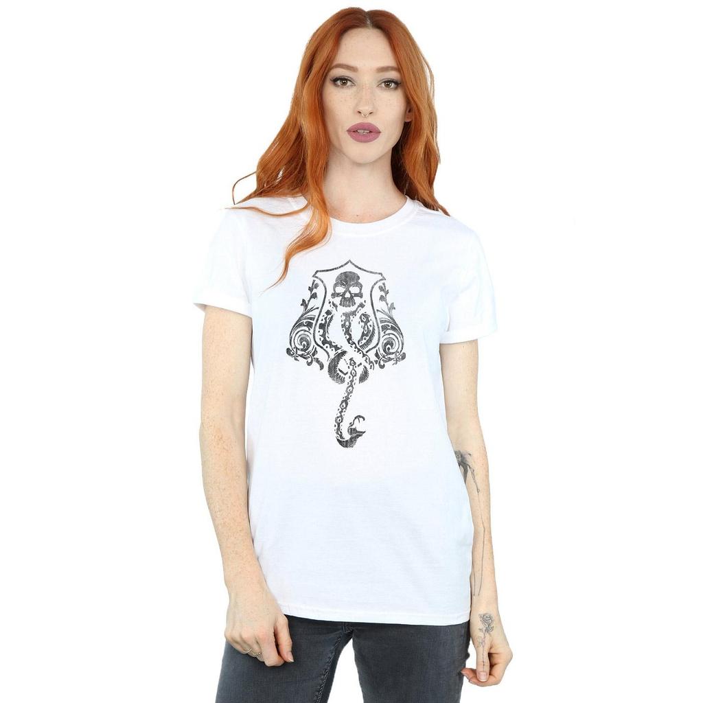 Harry Potter Womens/Ladies Dark Mark Crest Cotton Boyfriend T-Shirt