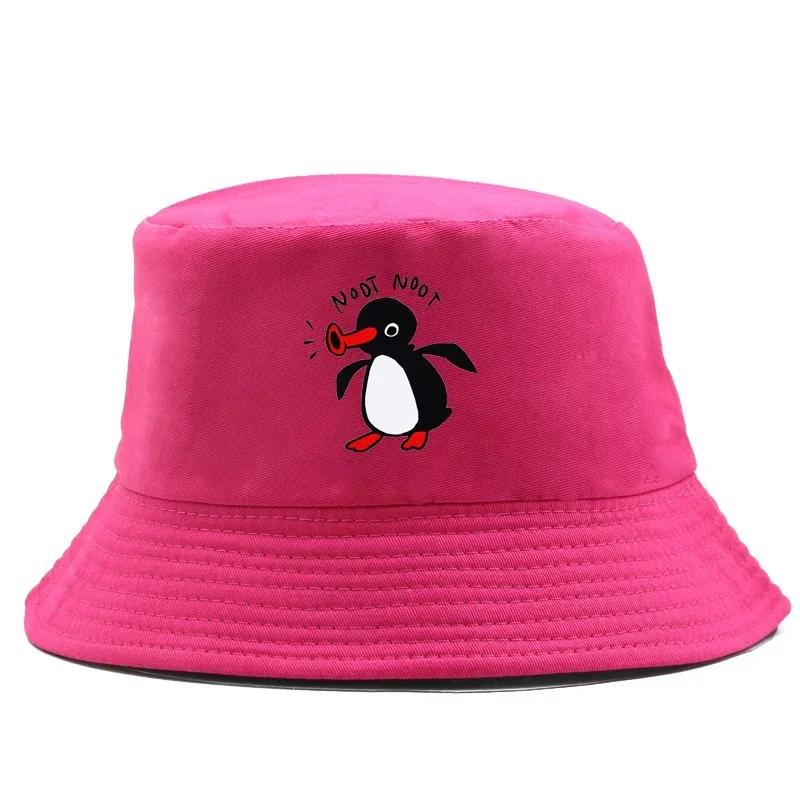 Sommer Pinguin Eimerhut Wende-Bob Herren Damen Baumwolle Reise Strand Fischerhut Outdoor Sport Hochzieh-Bob Panama Sonnenhut