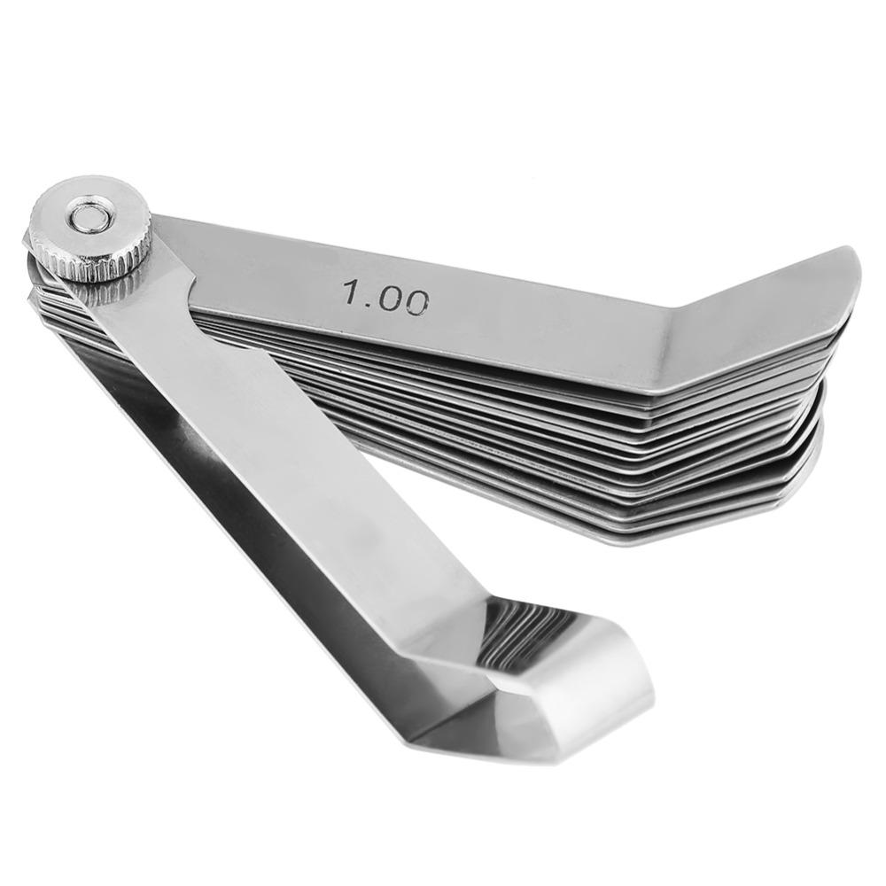 6 Blades Feeler Gauge Metric 0.05-1.00MM Thickness Gauge Stainless Steel Curved Steel Measuring Tool For Valve Adjustment