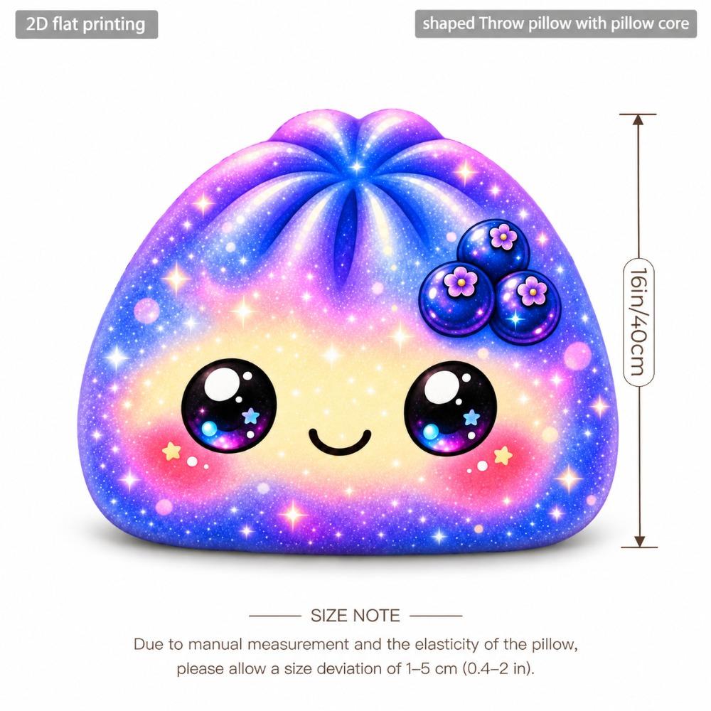 Colorful Squeeze Bun Pillow Double Sided Printing Bun Shaped Cushion Stress Relief Toy  Kids Gift