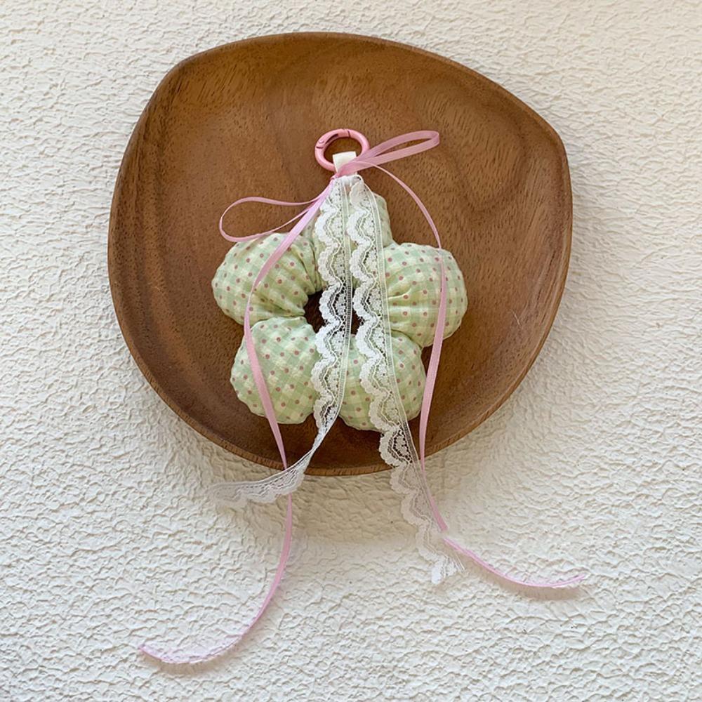 

Сладкий брелок в виде цветка, корейский стиль, резинка для волос, кольцо для ключей, бант, милое украшение для сумки, для девочек зелёный