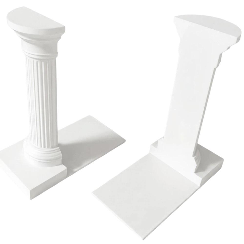 1 Pair Artistic Architecture Style Bookend 3D Printing Book Holder Bookshelf Desktop Organization