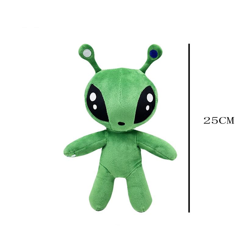 25cm Green Alien Plush Toy Anime Tentacled Horn Alien Monsters Horror Doll Boys Girls Soft Toys Stuffed Throw Pillow Kids Gifts