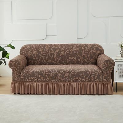 Stretchable Jacquard Sofa Cover with Skirt - Classic Style, Fits Single To Four-Seater Sofas,Versatile for Home & Living Spaces
